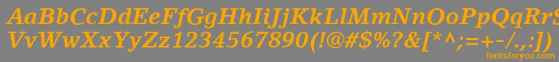 LinoLetterLtBoldItalic Font – Orange Fonts on Gray Background