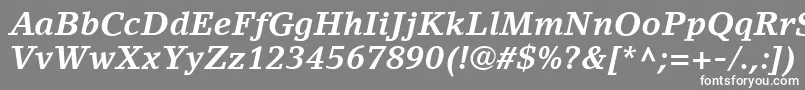 Шрифт LinoLetterLtBoldItalic – белые шрифты на сером фоне