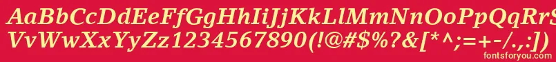 LinoLetterLtBoldItalic Font – Yellow Fonts on Red Background