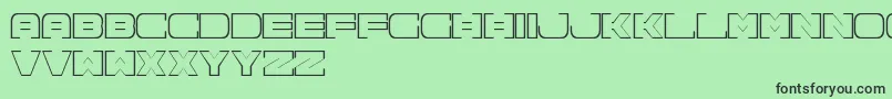 フォントSpac3NeonFreePromo – 緑の背景に黒い文字