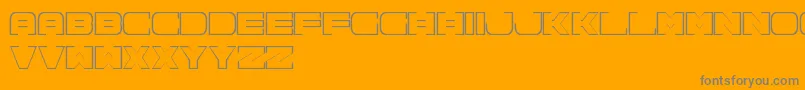 Spac3NeonFreePromo-Schriftart – Graue Schriften auf orangefarbenem Hintergrund