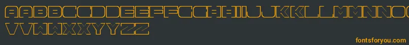 フォントSpac3NeonFreePromo – 黒い背景にオレンジの文字