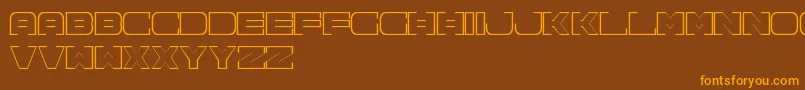 Spac3NeonFreePromo Font – Orange Fonts on Brown Background