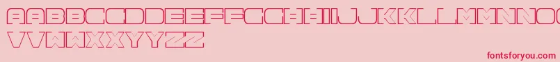 フォントSpac3NeonFreePromo – ピンクの背景に赤い文字