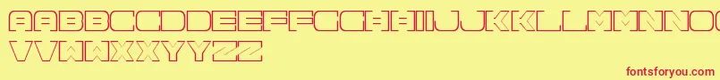 Spac3NeonFreePromo Font – Red Fonts on Yellow Background