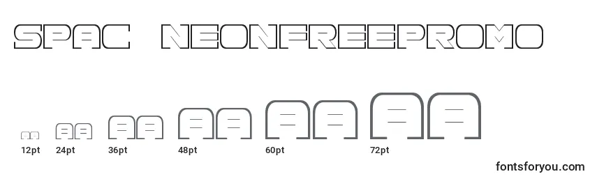 Spac3NeonFreePromo Font Sizes