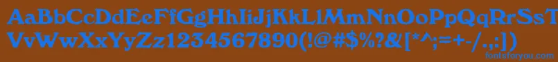 フォントWindsorantdbol – 茶色の背景に青い文字