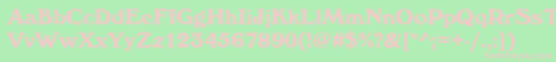 Windsorantdbol-fontti – vaaleanpunaiset fontit vihreällä taustalla