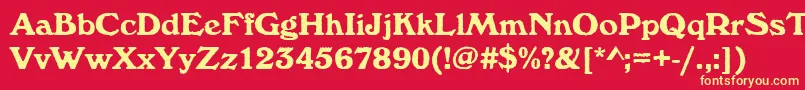フォントWindsorantdbol – 黄色の文字、赤い背景
