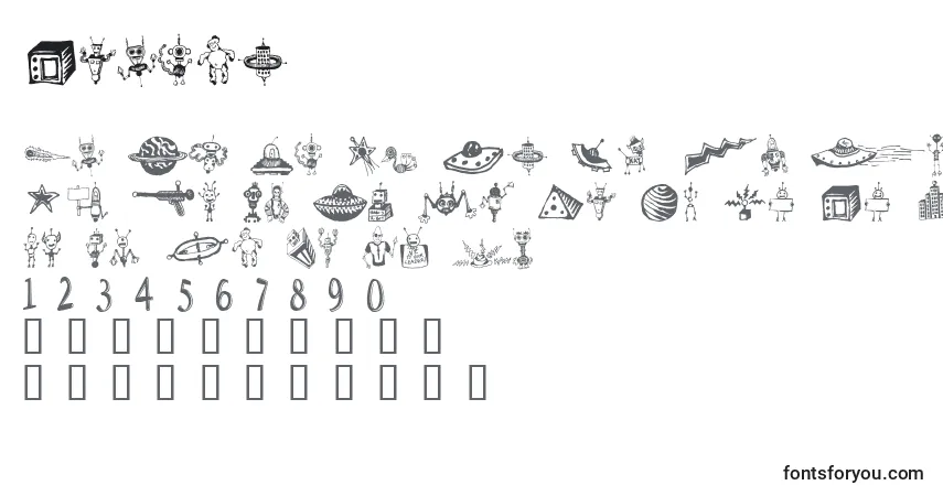 Czcionka Spacwe – alfabet, cyfry, specjalne znaki
