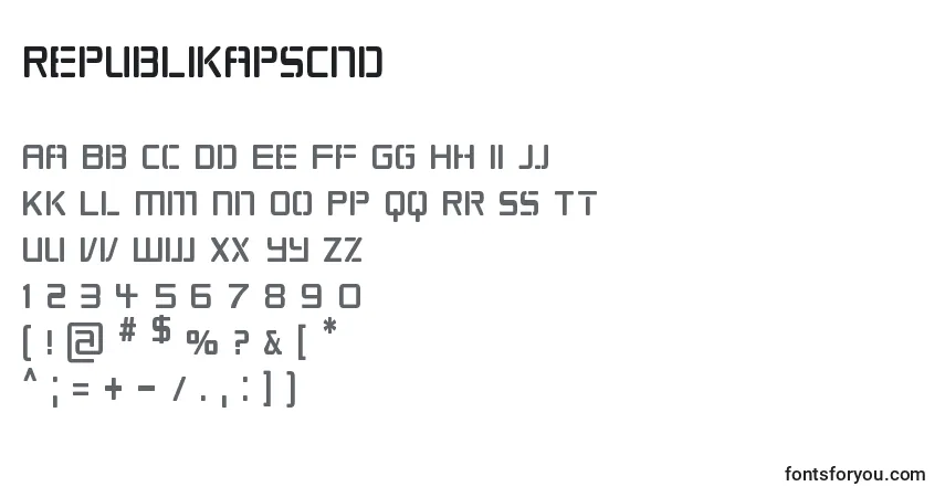 Шрифт RepublikapsCnd – алфавит, цифры, специальные символы