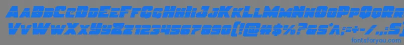 フォントJusticelaser – 灰色の背景に青い文字