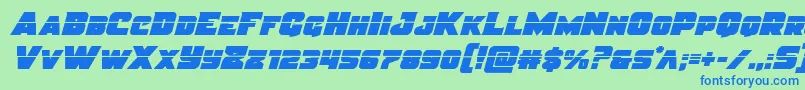 Justicelaser Font – Blue Fonts on Green Background