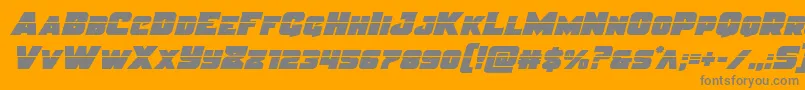 フォントJusticelaser – オレンジの背景に灰色の文字