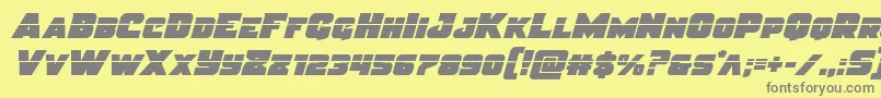 Czcionka Justicelaser – szare czcionki na żółtym tle