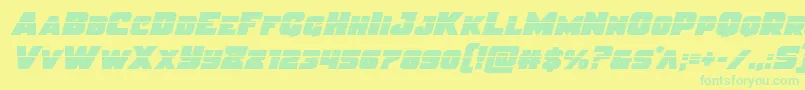 Шрифт Justicelaser – зелёные шрифты на жёлтом фоне