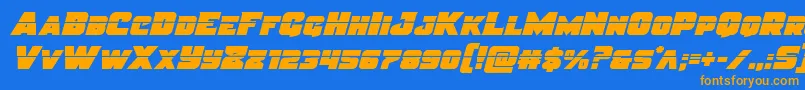 Шрифт Justicelaser – оранжевые шрифты на синем фоне
