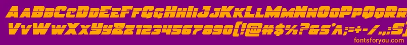 Justicelaser-fontti – oranssit fontit violetilla taustalla