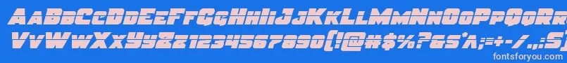 Fonte Justicelaser – fontes rosa em um fundo azul