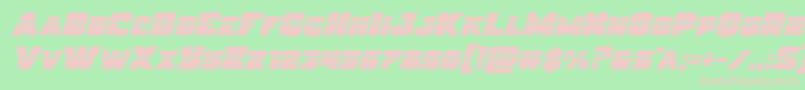 Fonte Justicelaser – fontes rosa em um fundo verde
