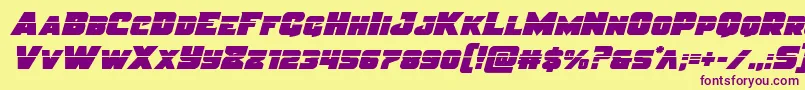 Justicelaser Font – Purple Fonts on Yellow Background