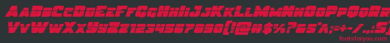 Justicelaser-fontti – punaiset fontit mustalla taustalla