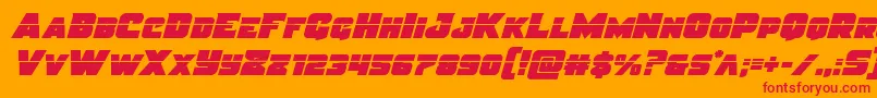 Шрифт Justicelaser – красные шрифты на оранжевом фоне