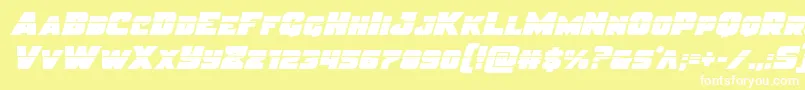 Шрифт Justicelaser – белые шрифты на жёлтом фоне