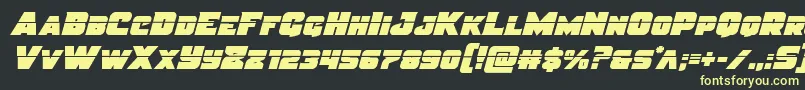 フォントJusticelaser – 黒い背景に黄色の文字