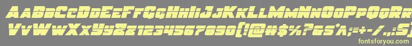 Justicelaser-fontti – keltaiset fontit harmaalla taustalla