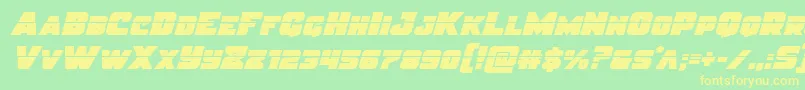 Justicelaser Font – Yellow Fonts on Green Background