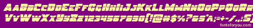 Шрифт Justicelaser – жёлтые шрифты на фиолетовом фоне