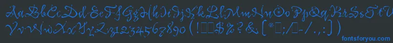 Шрифт KatfishLetPlain.1.0 – синие шрифты на чёрном фоне