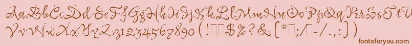 KatfishLetPlain.1.0 Font – Brown Fonts on Pink Background