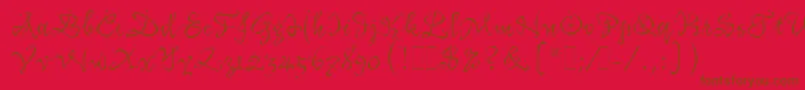 KatfishLetPlain.1.0-Schriftart – Braune Schriften auf rotem Hintergrund