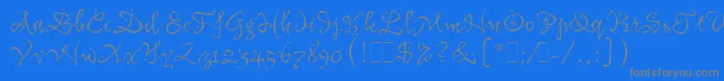 Fonte KatfishLetPlain.1.0 – fontes cinzas em um fundo azul