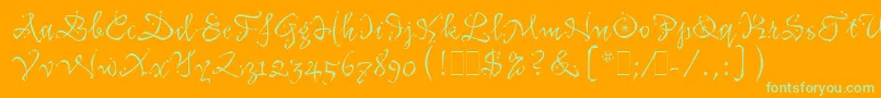 KatfishLetPlain.1.0-Schriftart – Grüne Schriften auf orangefarbenem Hintergrund