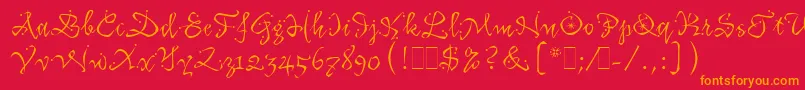 KatfishLetPlain.1.0 Font – Orange Fonts on Red Background