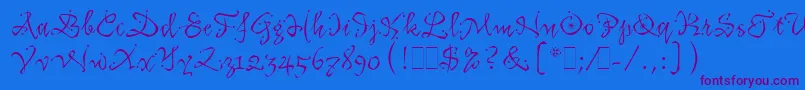 KatfishLetPlain.1.0 Font – Purple Fonts on Blue Background