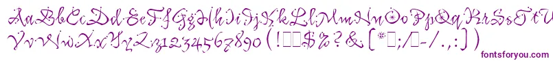 KatfishLetPlain.1.0 Font – Purple Fonts on White Background