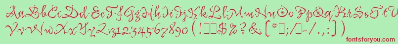 KatfishLetPlain.1.0 Font – Red Fonts on Green Background