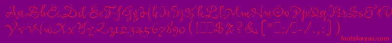 KatfishLetPlain.1.0-Schriftart – Rote Schriften auf violettem Hintergrund