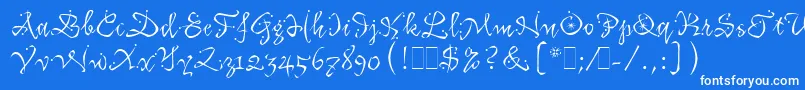 KatfishLetPlain.1.0 Font – White Fonts on Blue Background