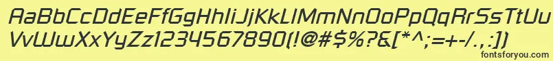 RussellSquareLtOblique Font – Black Fonts on Yellow Background