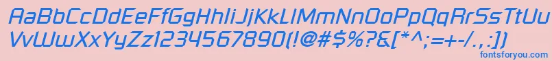 フォントRussellSquareLtOblique – ピンクの背景に青い文字