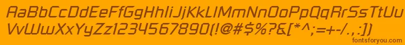 RussellSquareLtOblique Font – Brown Fonts on Orange Background