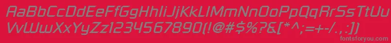 RussellSquareLtOblique Font – Gray Fonts on Red Background