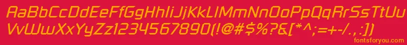RussellSquareLtOblique Font – Orange Fonts on Red Background