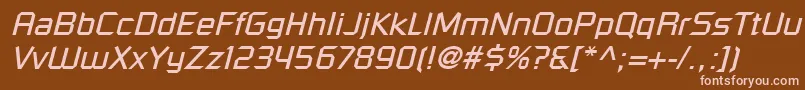 RussellSquareLtOblique Font – Pink Fonts on Brown Background