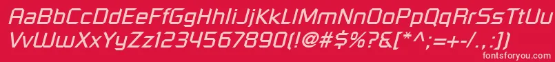 RussellSquareLtOblique Font – Pink Fonts on Red Background